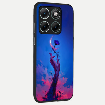  Mystic Hand back cover For Moto Edge 70 Fusion slim fit glass case with vibrant aesthetic design