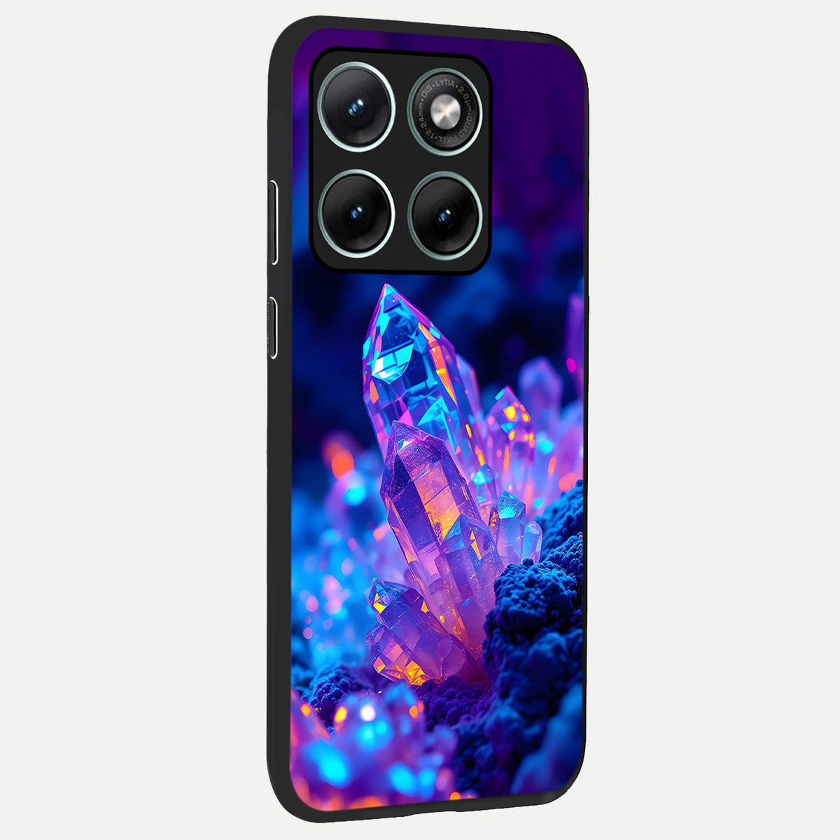  Neon Aura Shards back cover For Moto Edge 70 Fusion slim fit glass case with vibrant aesthetic design