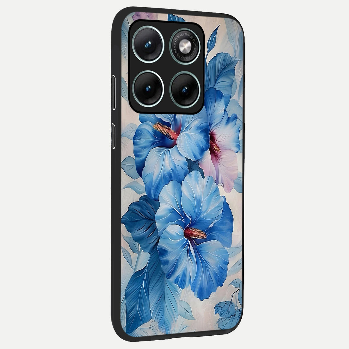  Ocean Hibiscus Grace back cover For Moto Edge 70 Fusion slim fit glass case with vibrant aesthetic design