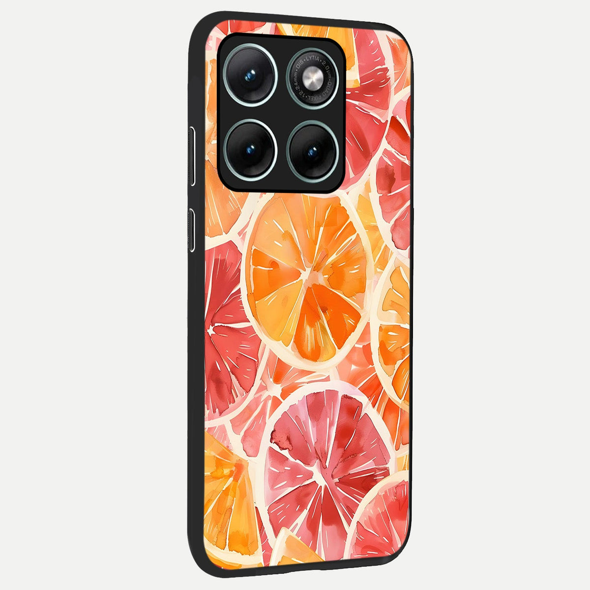  Orange Fruits Pattern back cover For Moto Edge 70 Fusion slim fit glass case with vibrant aesthetic design