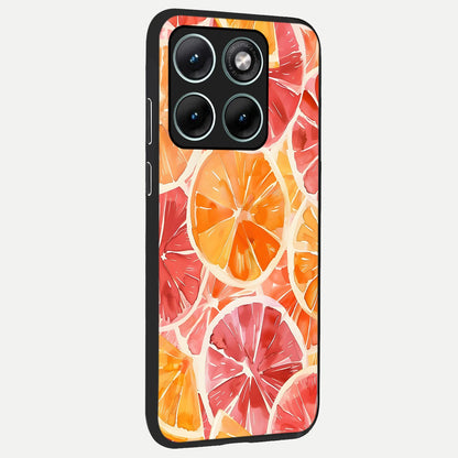  Orange Fruits Pattern back cover For Moto Edge 70 Fusion slim fit glass case with vibrant aesthetic design