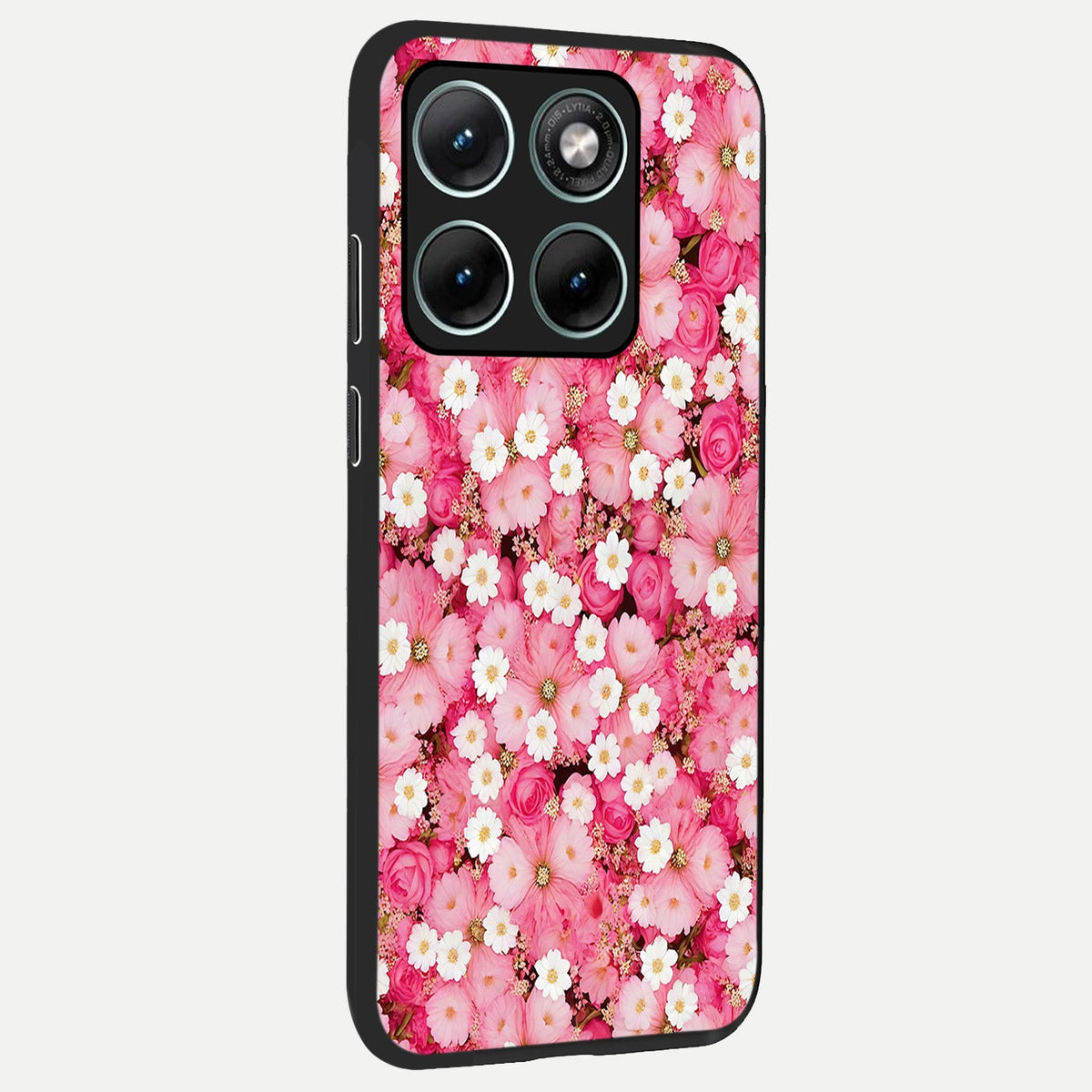  Pink Daisy Bliss back cover For Moto Edge 70 Fusion slim fit glass case with vibrant aesthetic design