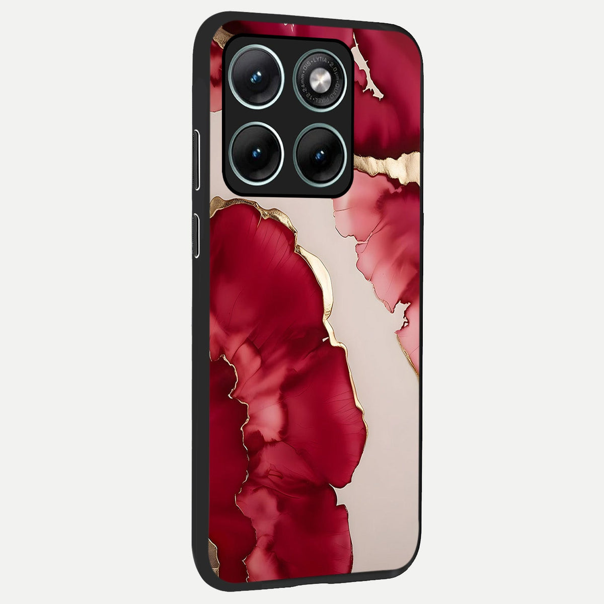 Pink And White Marble back cover For Moto Edge 70 Fusion slim fit glass case with vibrant aesthetic design