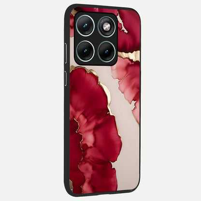  Pink And White Marble back cover For Moto Edge 70 Fusion slim fit glass case with vibrant aesthetic design