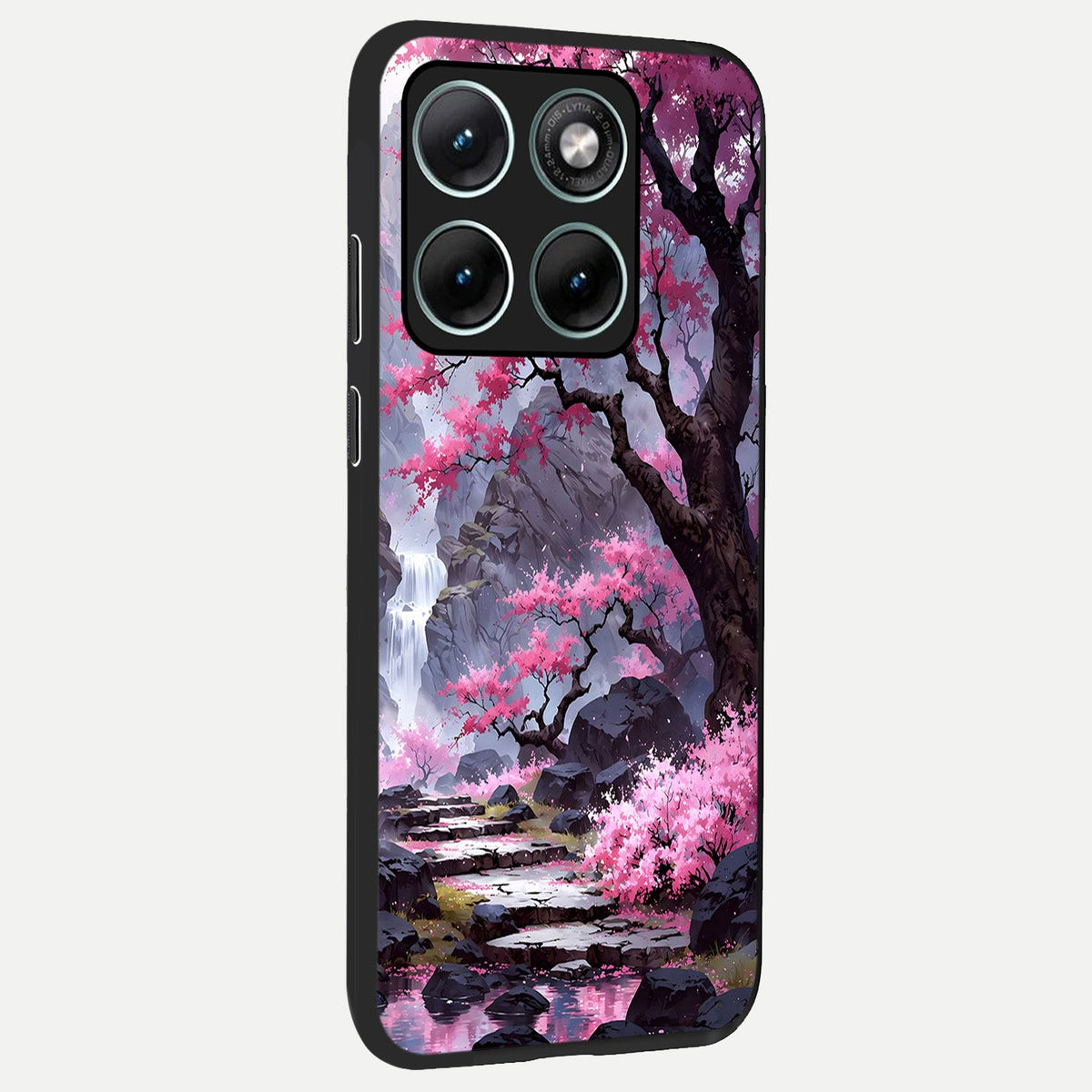  Pink Sunflower Glow back cover For Moto Edge 70 Fusion slim fit glass case with vibrant aesthetic design