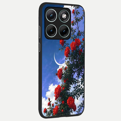  Rose Drift Flowers back cover For Moto Edge 70 Fusion slim fit glass case with vibrant aesthetic design