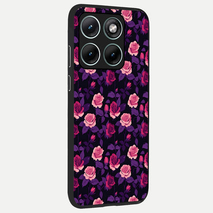  Rose Garden Twilight back cover For Moto Edge 70 Fusion slim fit glass case with vibrant aesthetic design