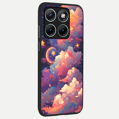  Starlit Dream Clouds back cover For Moto Edge 70 Fusion slim fit glass case with vibrant aesthetic design
