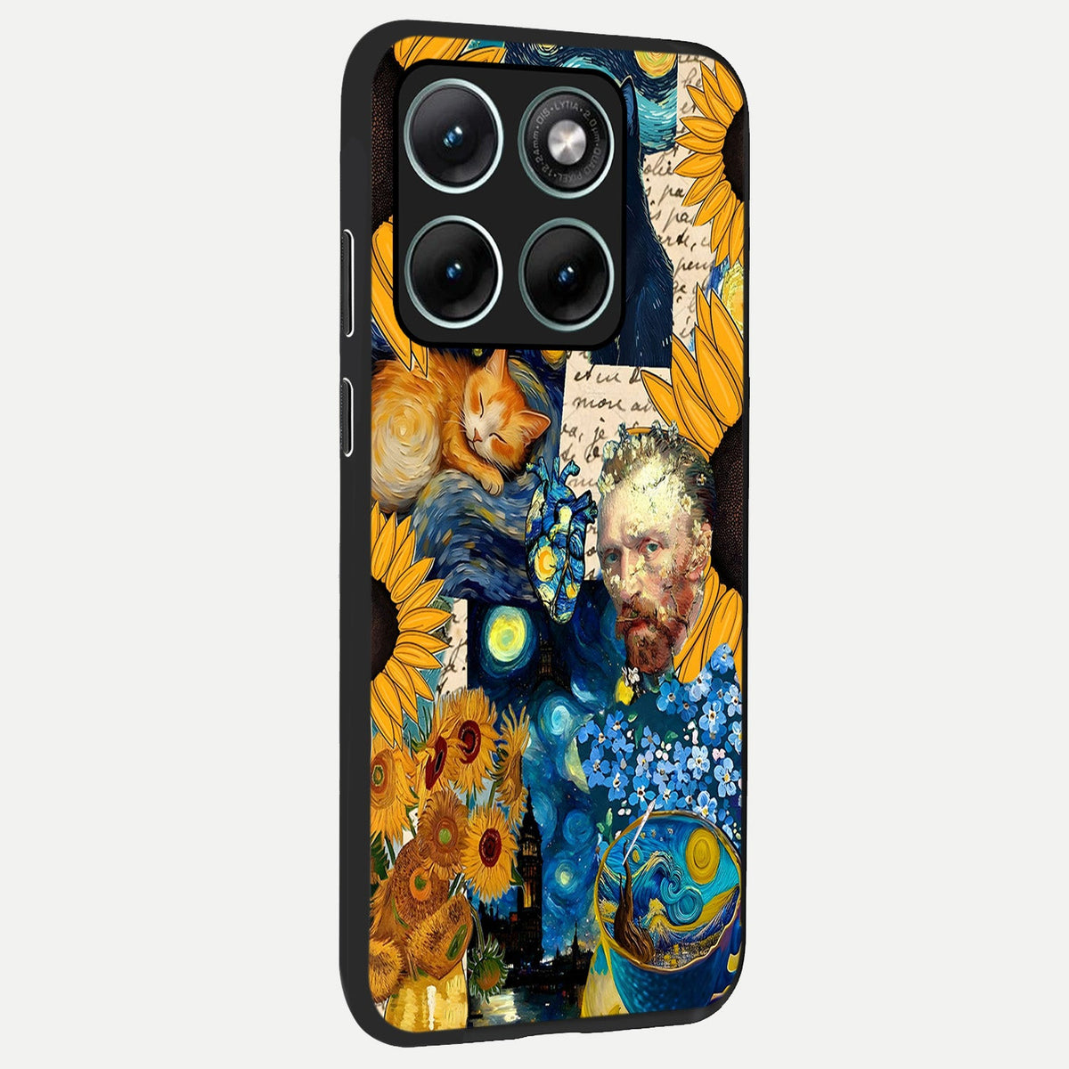  Sunflower Chic Mood Custom Name back cover For Moto Edge 70 Fusion slim fit glass case with vibrant aesthetic design