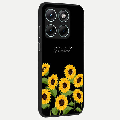  Sunflower Sky Bloom back cover For Moto Edge 70 Fusion slim fit glass case with vibrant aesthetic design