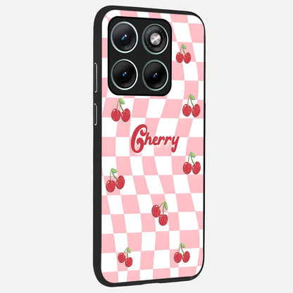  Sweet Cherry Vibes back cover For Moto Edge 70 Fusion slim fit glass case with vibrant aesthetic design