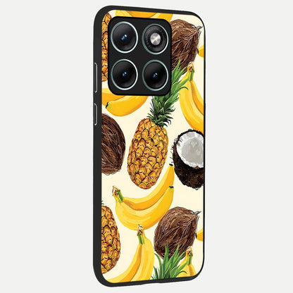  Tropical Fruit Mood back cover For Moto Edge 70 Fusion slim fit glass case with vibrant aesthetic design