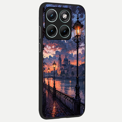  Twilight River Lights back cover For Moto Edge 70 Fusion slim fit glass case with vibrant aesthetic design