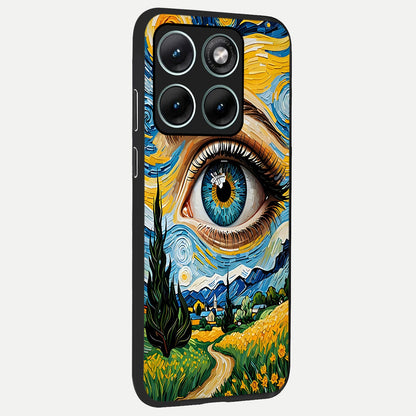  Van Gogh Eye back cover For Moto Edge 70 Fusion slim fit glass case with vibrant aesthetic design