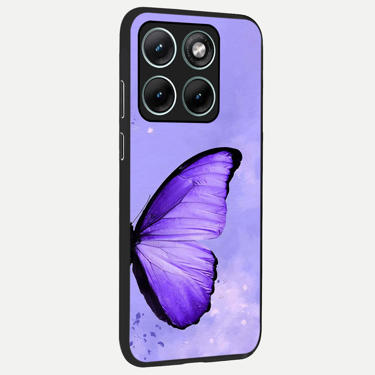  Violet Dream Wing back cover For Moto Edge 70 Fusion slim fit glass case with vibrant aesthetic design