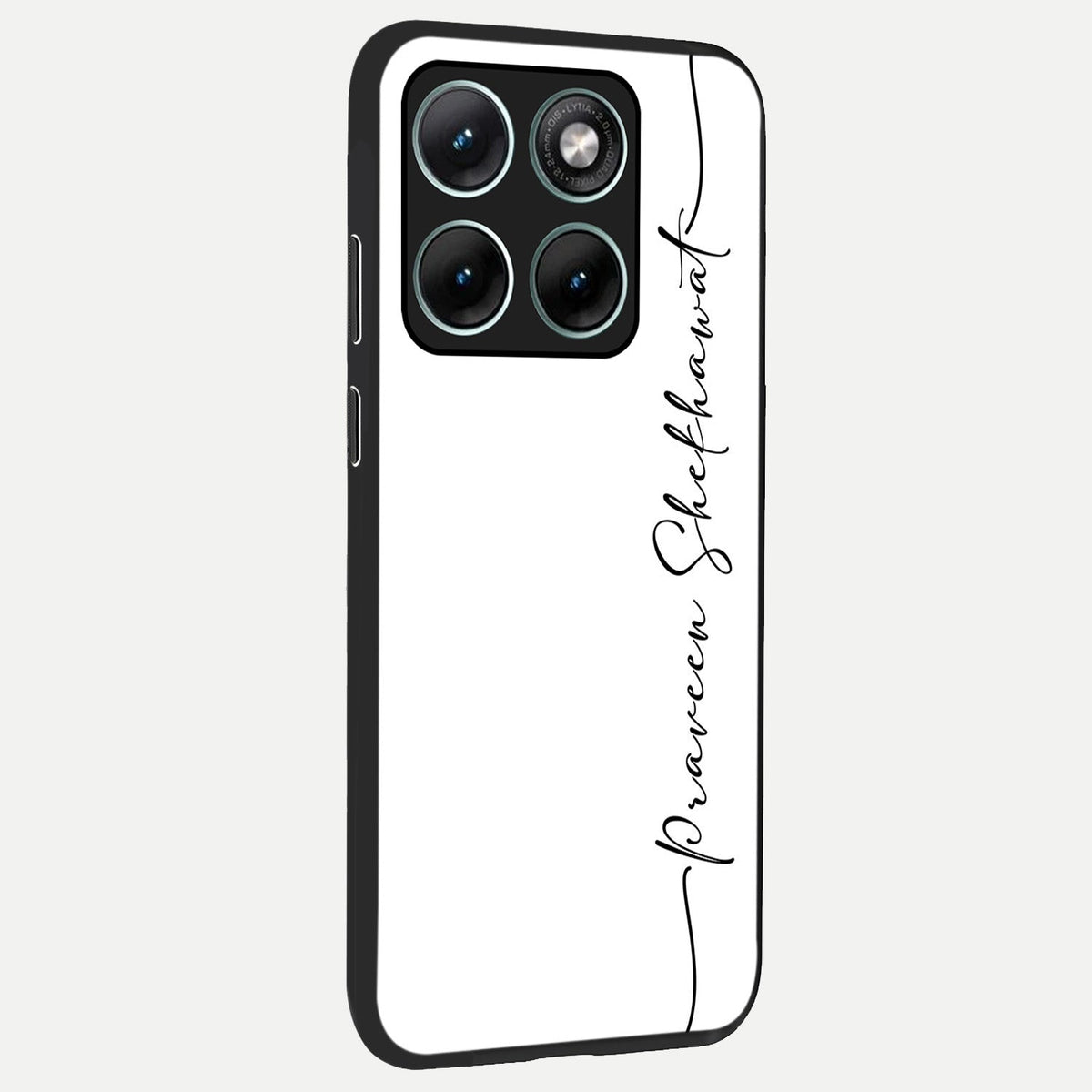  White Tune Custom Name back cover For Moto Edge 70 Fusion slim fit personalized glass case with aesthetic design