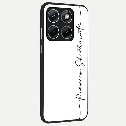  White Tune Custom Name back cover For Moto Edge 70 Fusion slim fit personalized glass case with aesthetic design