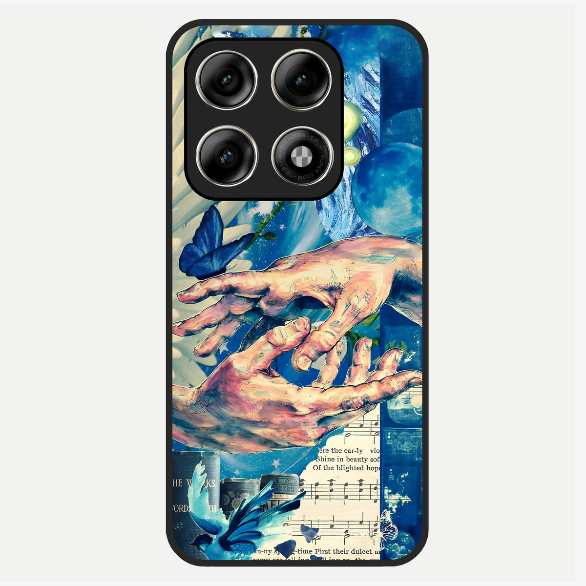  Aesthetic Divider Glass Case For Moto Edge 70 Pro back cover – full design glossy printed glass finish