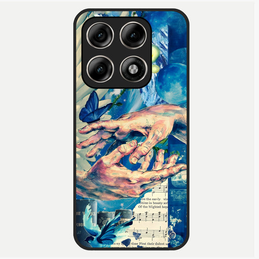  Aesthetic Divider Glass Case For Moto Edge 70 Pro back cover – full design glossy printed glass finish