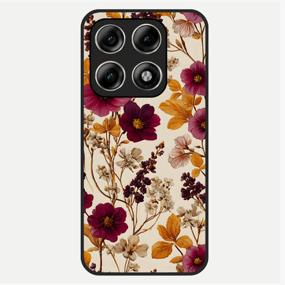  Autumn Wine Bloom Glass Case For Moto Edge 70 Pro back cover – full design glossy printed glass finish