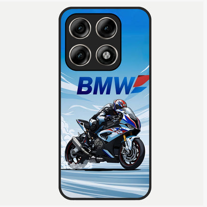  BMW Power Drift Glass Case For Moto Edge 70 Pro back cover – full design glossy printed glass finish