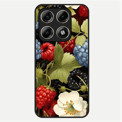  Berry Bloom Charm Glass Case For Moto Edge 70 Pro back cover – full design glossy printed glass finish