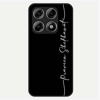  Black Tune Custom Name Glass Case For Moto Edge 70 Pro back cover – full design glossy printed glass finish