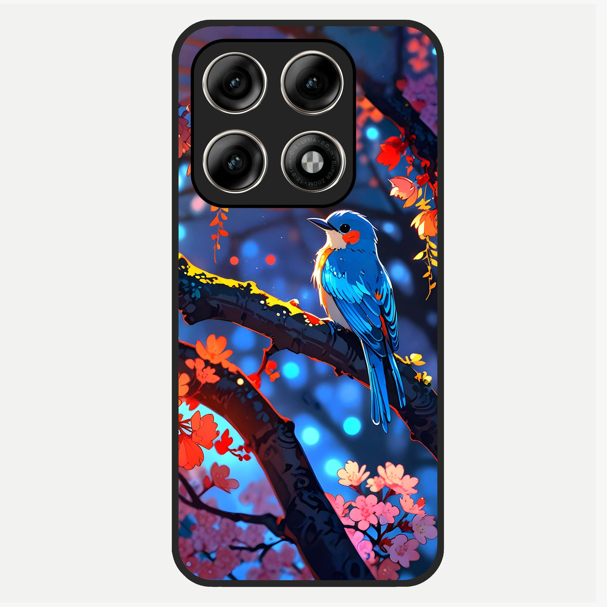  Blooming Water Drift Glass Case For Moto Edge 70 Pro back cover – full design glossy printed glass finish