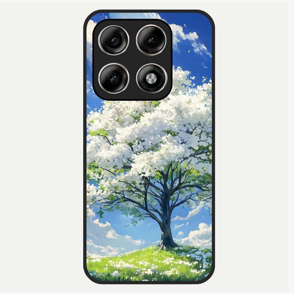  Blossom Sky Serenity Glass Case For Moto Edge 70 Pro back cover – full design glossy printed glass finish