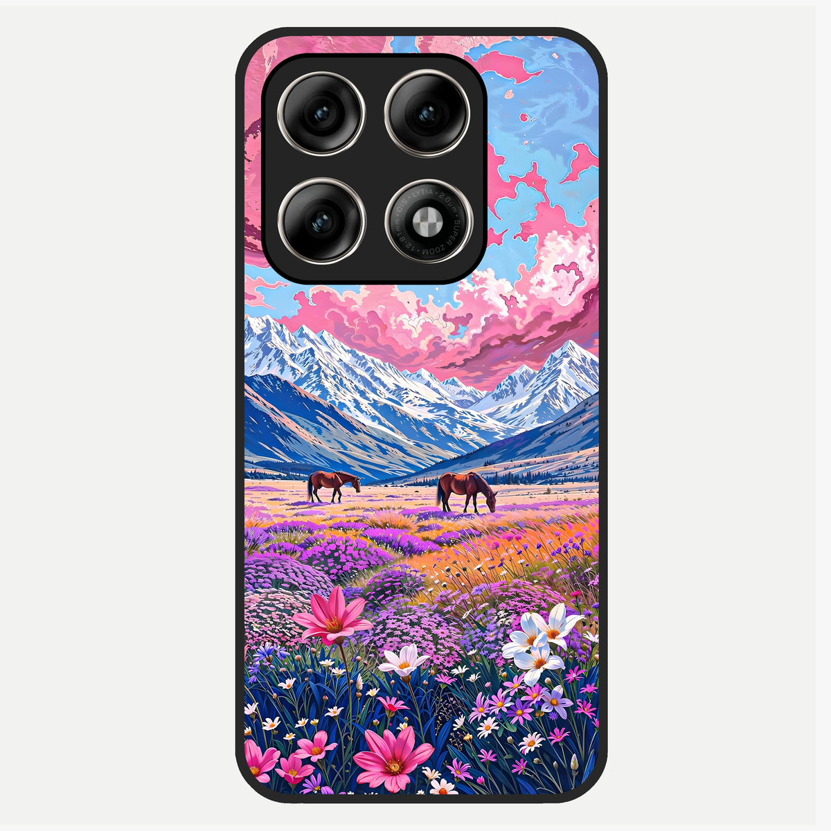  Blossom Valley Dream Glass Case For Moto Edge 70 Pro back cover – full design glossy printed glass finish