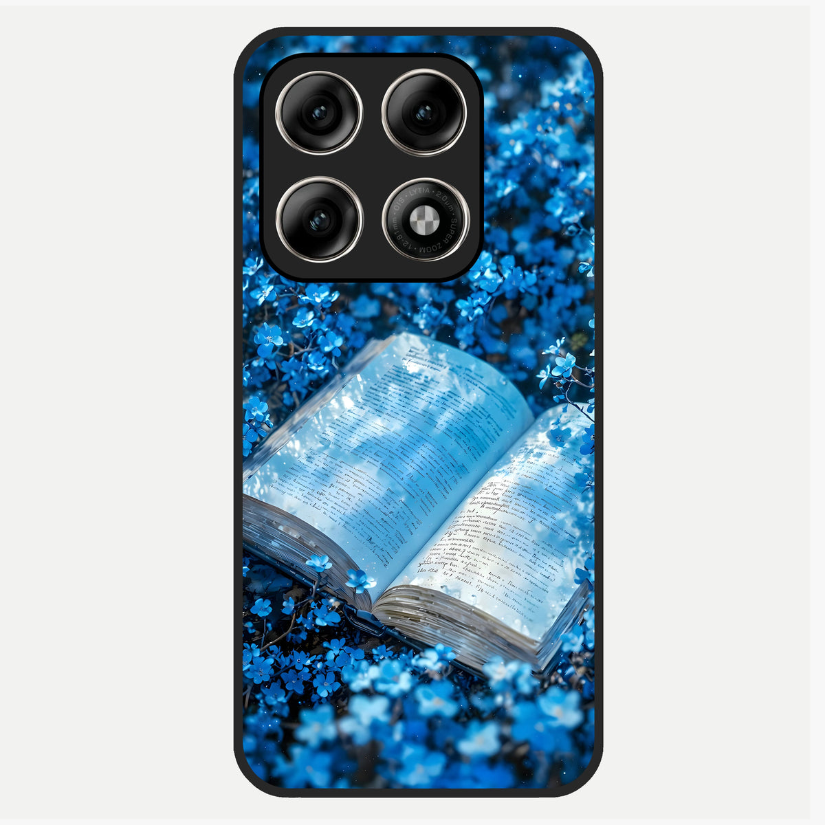  Blue Bloom Tales Glass Case For Moto Edge 70 Pro back cover – full design glossy printed glass finish