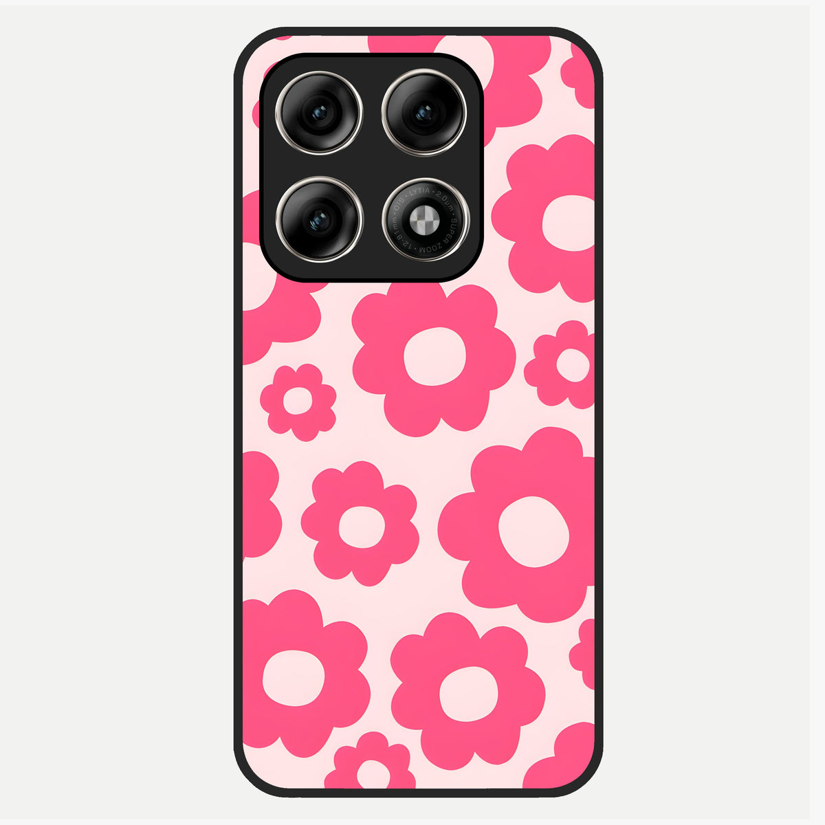  Blush Flower Pop Glass Case For Moto Edge 70 Pro back cover – full design glossy printed glass finish