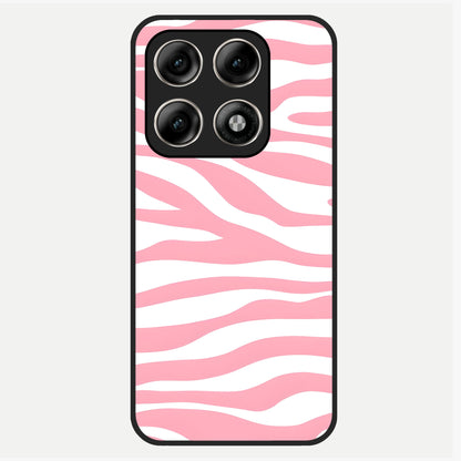  Blush Zebra Flow Glass Case For Moto Edge 70 Pro back cover – full design glossy printed glass finish