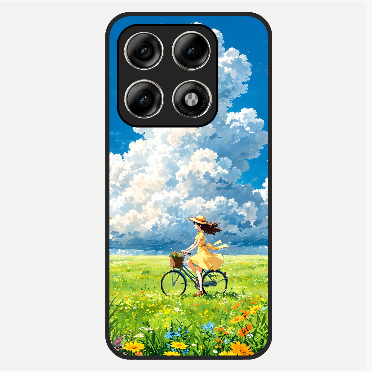  Breezy Meadow Ride Glass Case For Moto Edge 70 Pro back cover – full design glossy printed glass finish