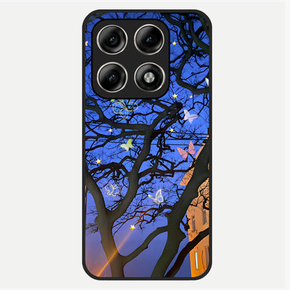  Butterfly Night Magic Glass Case For Moto Edge 70 Pro back cover – full design glossy printed glass finish