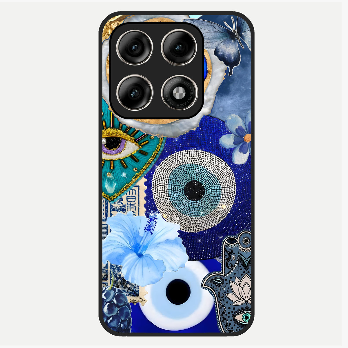  Celestial Blue Vision Glass Case For Moto Edge 70 Pro back cover – full design glossy printed glass finish