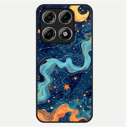  Celestial Dream Flow Glass Case For Moto Edge 70 Pro back cover – full design glossy printed glass finish