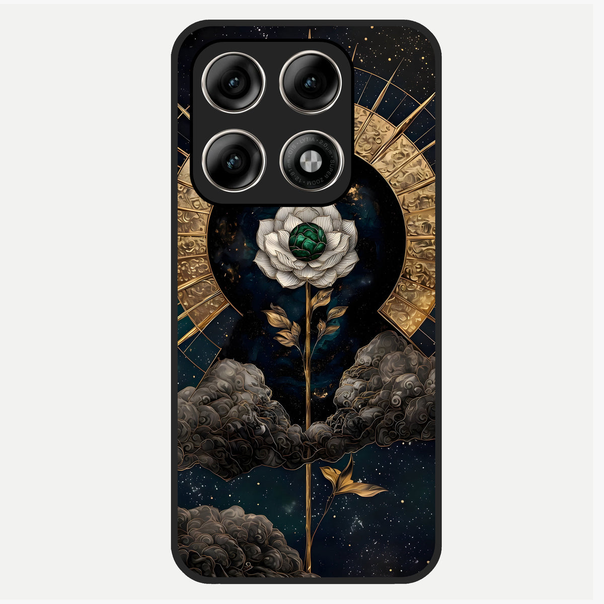  Celestial Lotus Morang Glass Case For Moto Edge 70 Pro back cover – full design glossy printed glass finish