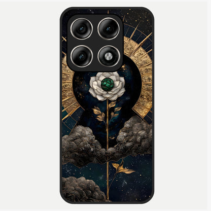  Celestial Lotus Morang Glass Case For Moto Edge 70 Pro back cover – full design glossy printed glass finish