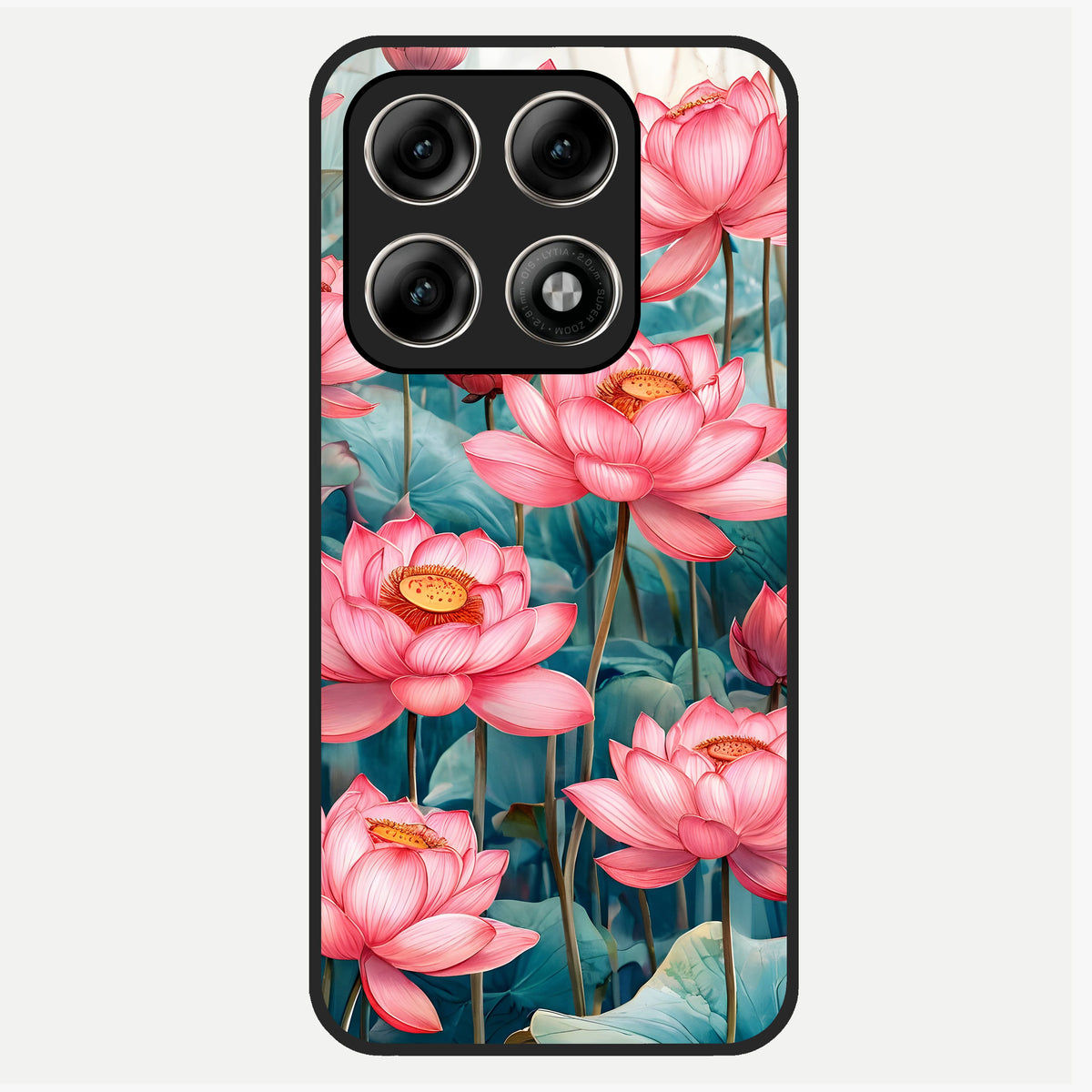 Celestial Pink Lotus Glass Case For Moto Edge 70 Pro back cover – full design glossy printed glass finish
