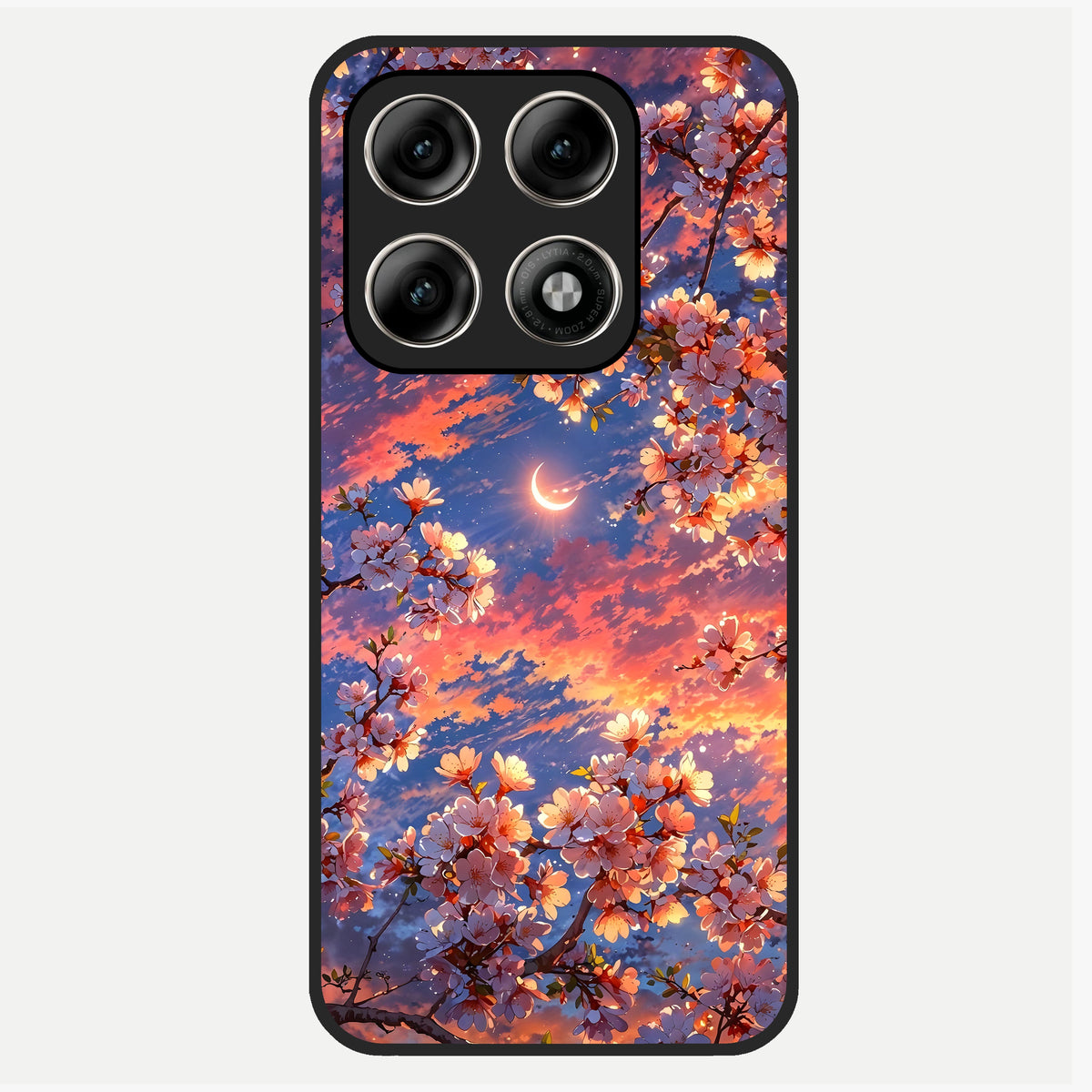  Celestial Sakura Sunset Glass Case For Moto Edge 70 Pro back cover – full design glossy printed glass finish