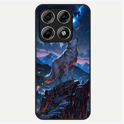  Celestial Wolf Howl Glass Case For Moto Edge 70 Pro back cover – full design glossy printed glass finish