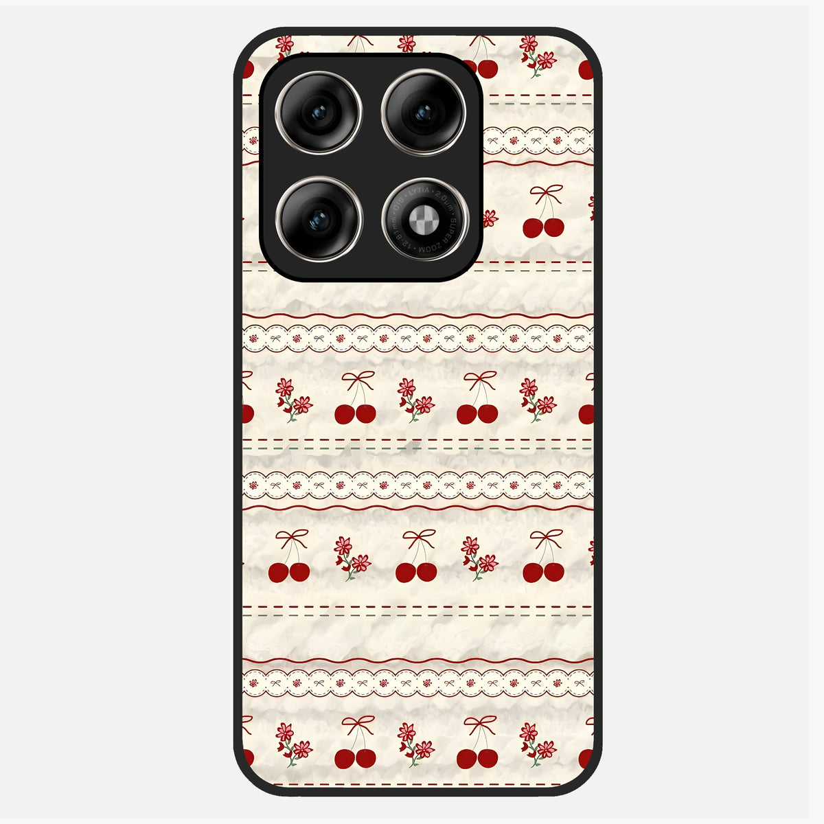  Cherry Bloom Charm Glass Case For Moto Edge 70 Pro back cover – full design glossy printed glass finish