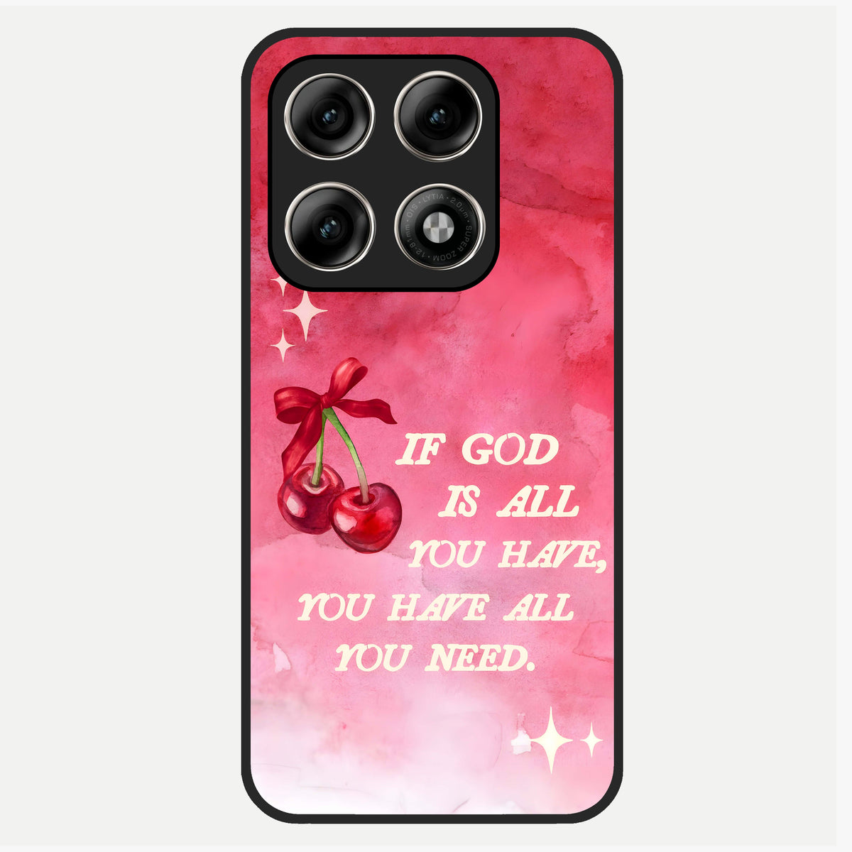  Cherry Quote Glass Case For Moto Edge 70 Pro back cover – full design glossy printed glass finish
