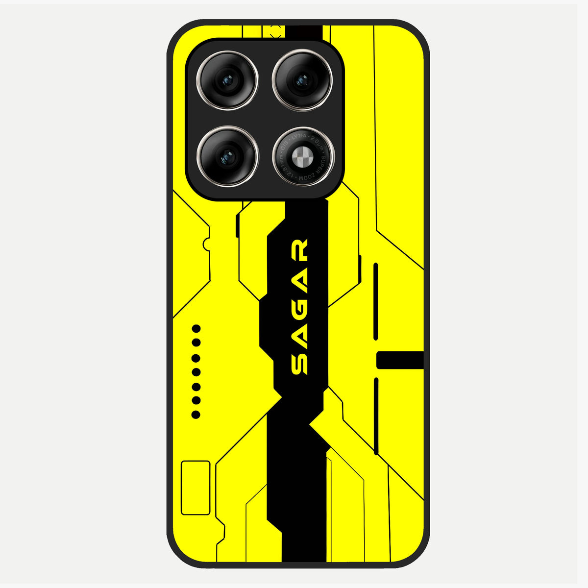  Circuit CYBERPUNK Custom Name Glass Case For Moto Edge 70 Pro back cover – full design glossy printed glass finish