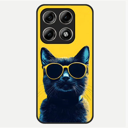  Cool Cat Vibes Glass Case For Moto Edge 70 Pro back cover – full design glossy printed glass finish