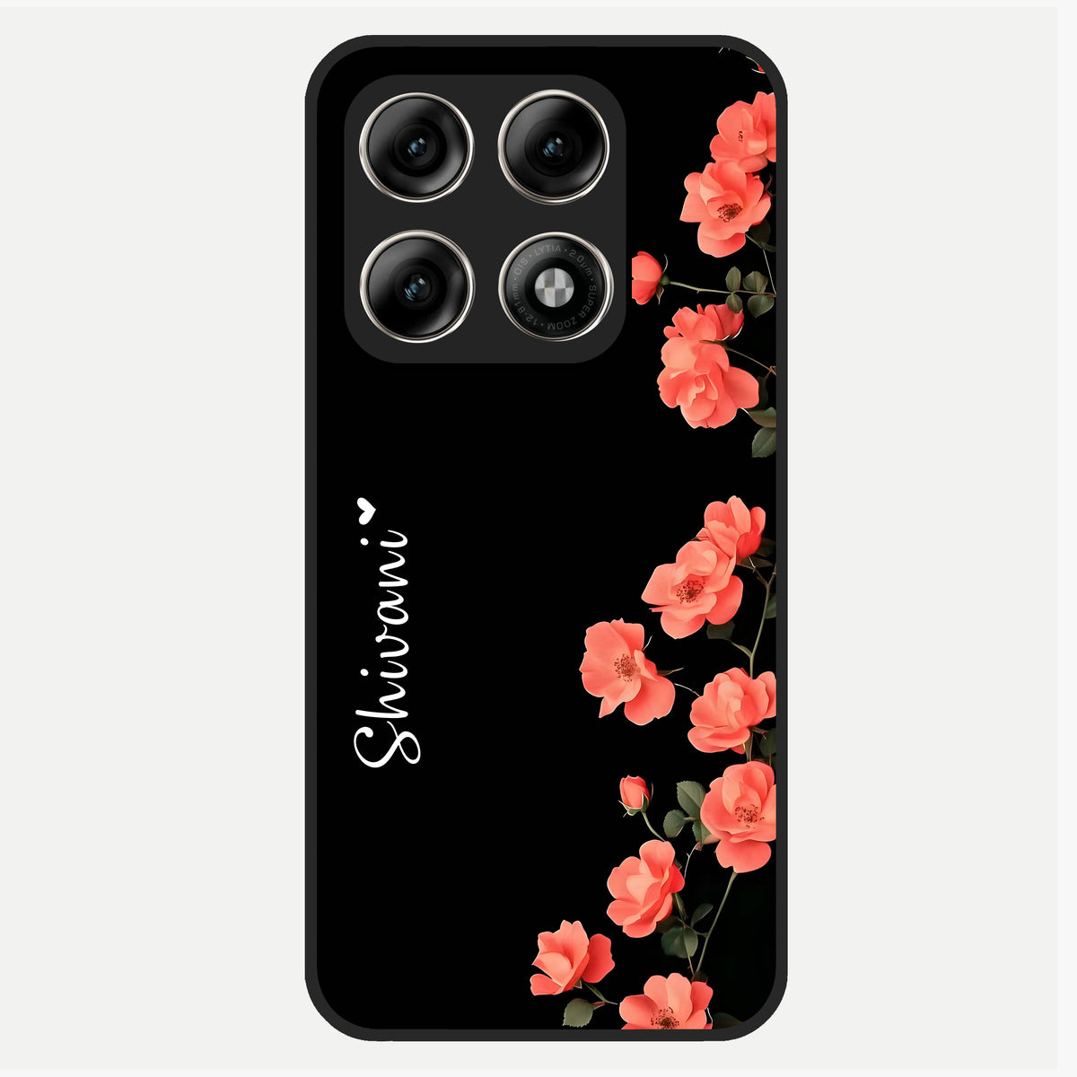  Crimson Bloom Grace Custom Name Glass Case For Moto Edge 70 Pro back cover – full design glossy printed glass finish