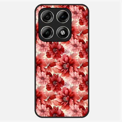  Crimson Love Petals Glass Case For Moto Edge 70 Pro back cover – full design glossy printed glass finish