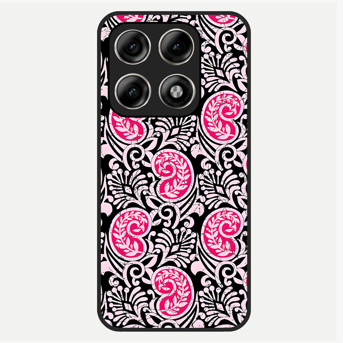  Crimson Paisley Charm Glass Case For Moto Edge 70 Pro back cover – full design glossy printed glass finish