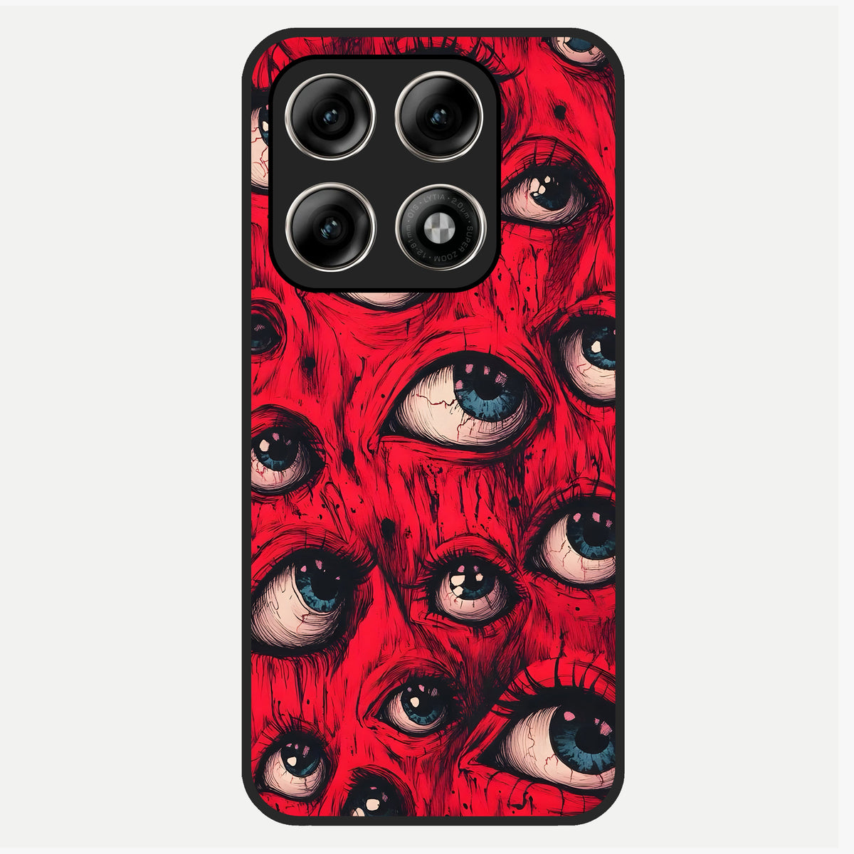  Crimson Watch Eyes Glass Case For Moto Edge 70 Pro back cover – full design glossy printed glass finish